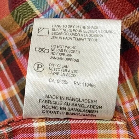 International Report Button Up Shirt Men's XL Red Blue Multicolor Plaid (Read) - Picture 4 of 11